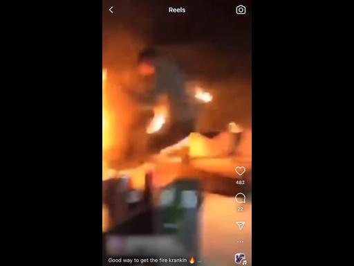 WATCH: Man lights himself on fire in backyard