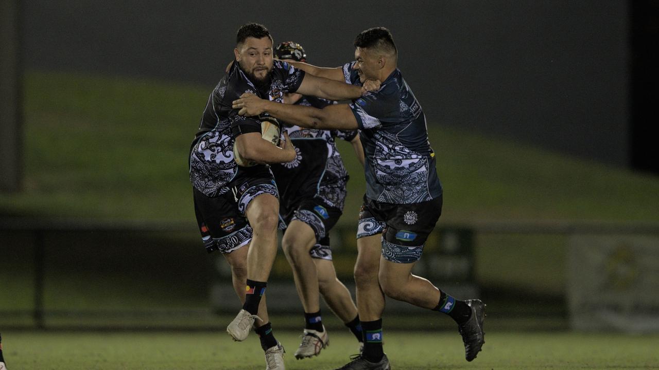 Kyro Ahmat playing for the Indigenous All Stars in the 2023 Deadly Cup Carnival men’s match. Picture: Pema Tamang Pakhrin