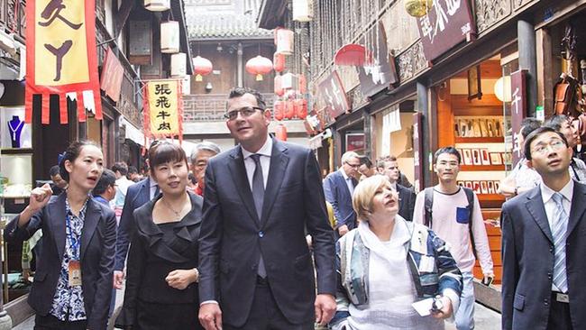 Daniel Andrews in Chengdu on a trip in 2016. Picture: Instagram