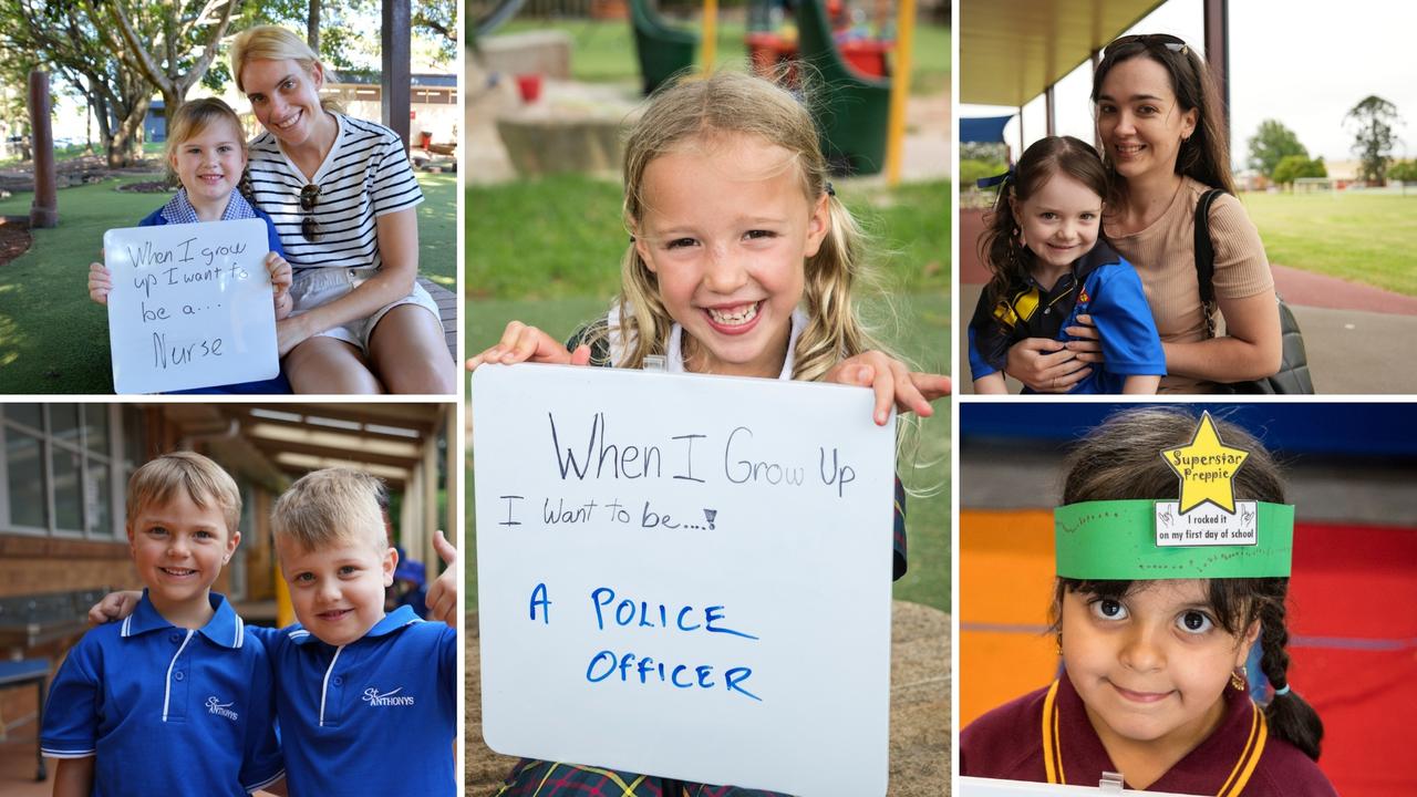 Toowoomba prep students' first day of school, 2023.