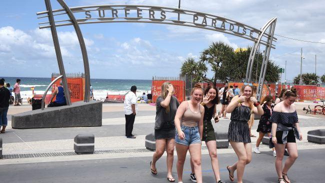 Schoolies on the Gold Coast.Sunday November 18, 2018. (AAP image, John Gass)