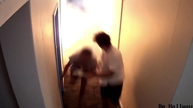 Extraordinary CCTV footage, obtained by Fire and Rescue NSW (FRNSW), has captured the moment two backpackers were caught in a fireball when a Lithium-ion battery exploded inside a hostel today at Darlinghurst, in inner Sydney back in 2023. Photo: RFS / Supplied