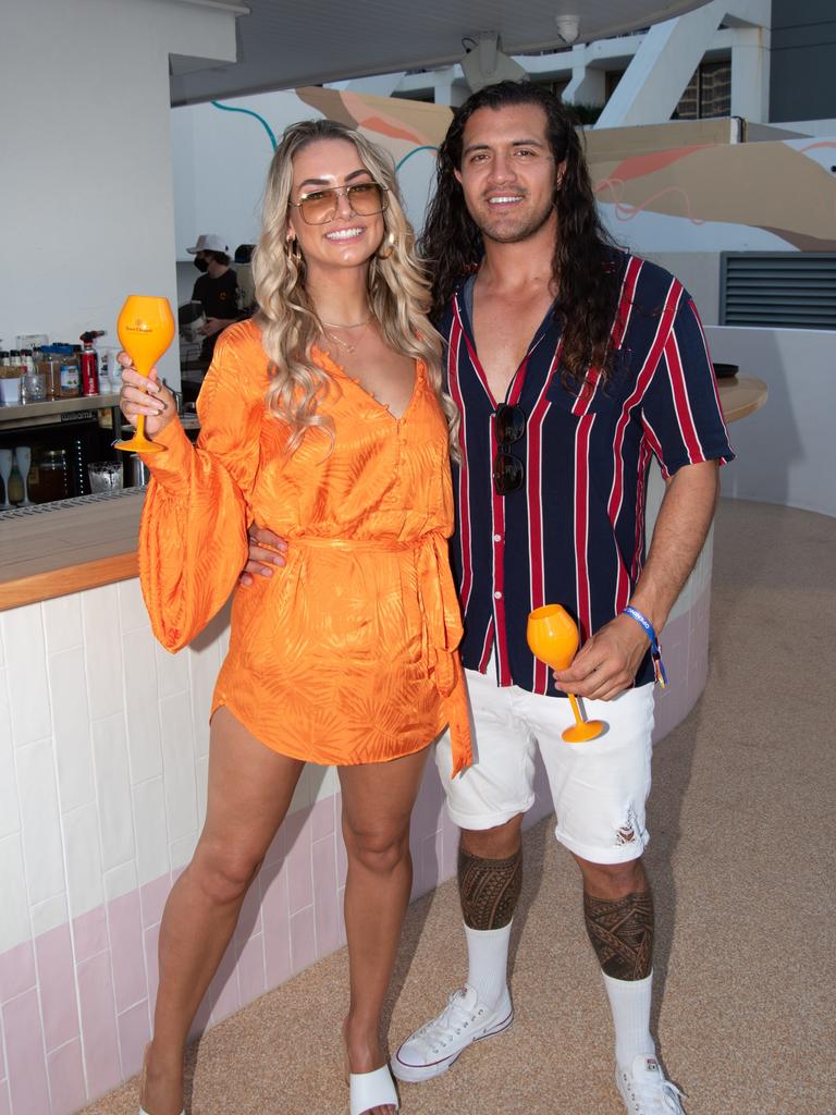 Yasmin Ganzevoort and Cameron Duff at Cali Beach Club opening. Picture: Andrew Meadowcroft