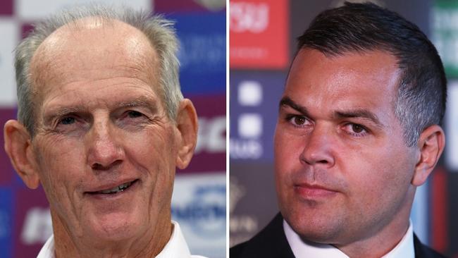 Wayne Bennett and Anthony Seibold. Photo: Courier Mail