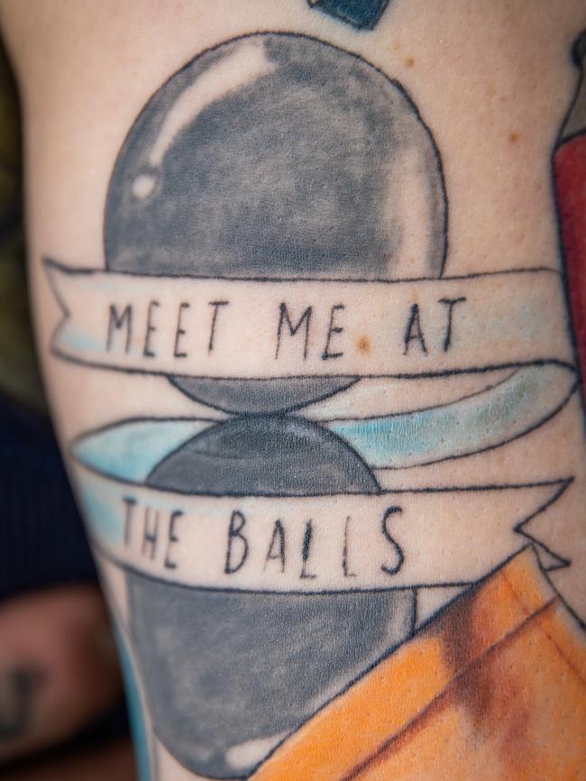 Fruchoc has found SA's most patriotic resident Josh Arbon who is covered in tattoos including The Malls Balls. Picture: Tom Huntley