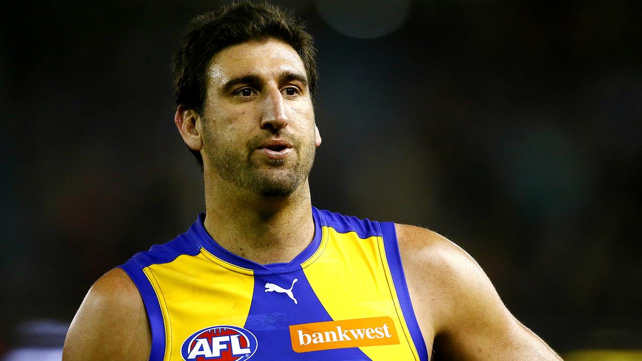 Dean Cox of The West Coast Eagles celebrates kicking a goal