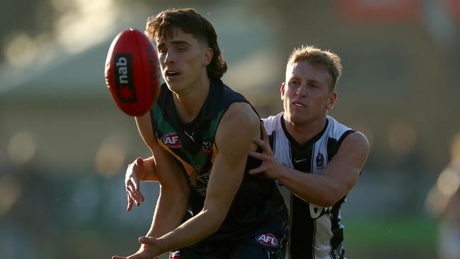 Luke Teal showed some good signs down back for the AFL Academy side. Picture: Getty Images