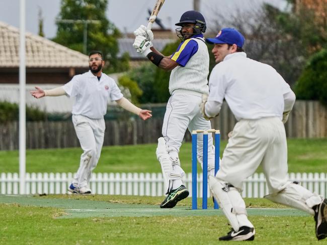 Satheesh Fernandu hits more runs. Picture: Valeriu Campan