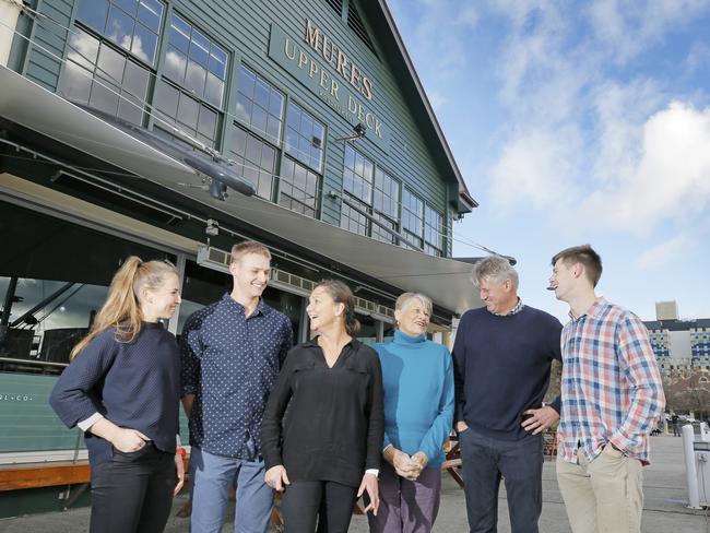 Iconic seafood family Mures have been awarded for their long and pioneering commitment to the industy. The Mure family, from left, Eve, Wilson, Jude, Jill, Will and Jock. Picture. PATRICK GEE