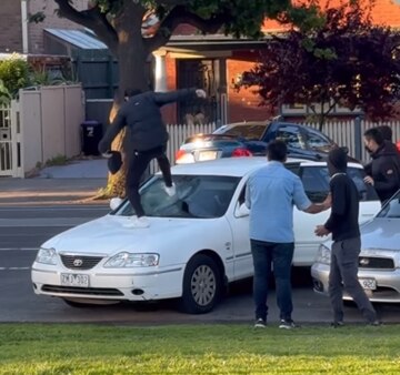 One youth was filmed smashing a car windscreen. Instagram/@oscargordon