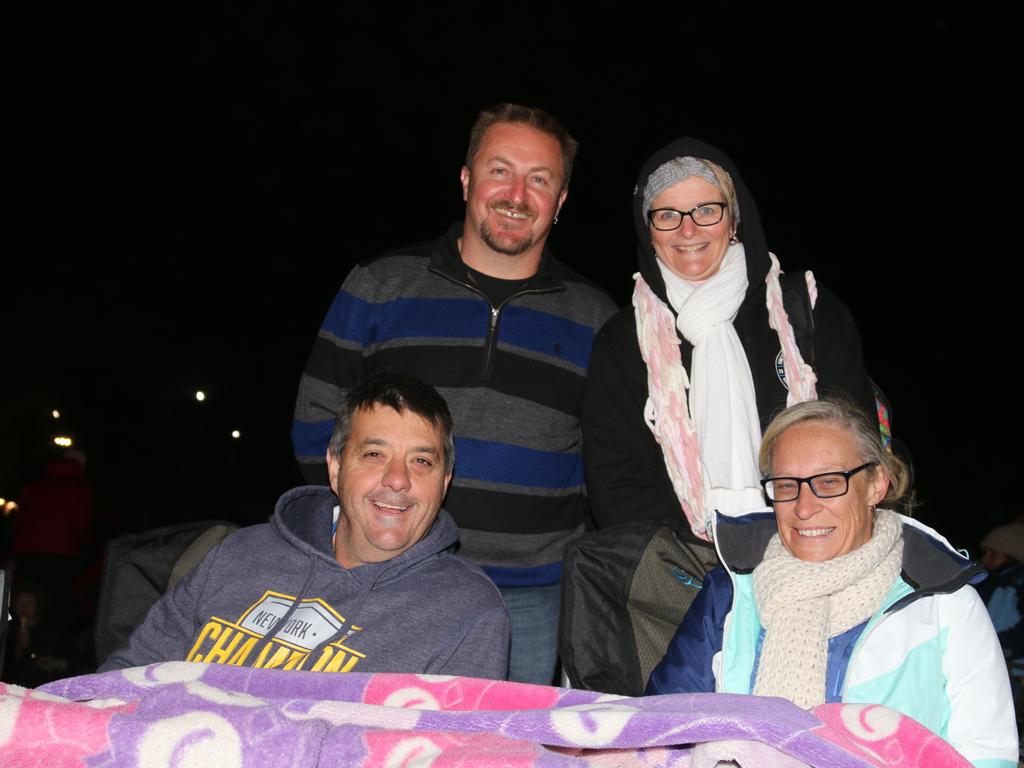 Mark and Kylie Wickham (back) with Ross and Charlene Newton at the Killarney Bonfire Night.