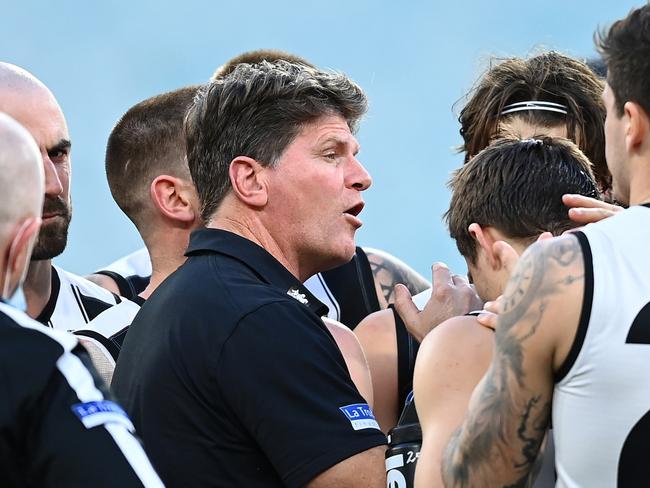 Harvey took over as Collingwood’s coach midway through the season. (Photo by Quinn Rooney/Getty Images)