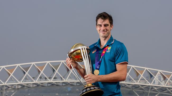 Pat Cummins bowling first took India by surprise. (Photo by Darrian Traynor-ICC/ICC via Getty Images)