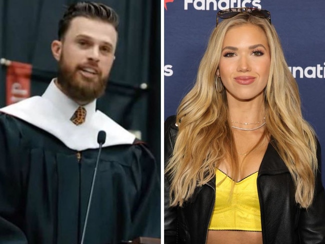 Harrison Butker and Gracie Hunt. Photos: Benedictine College/Getty Images