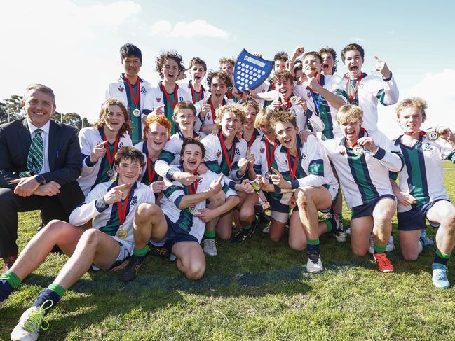 St Patrick's College won their first Herald Sun Shield against Parade College in 2022. Picture: Daniel Pockett.