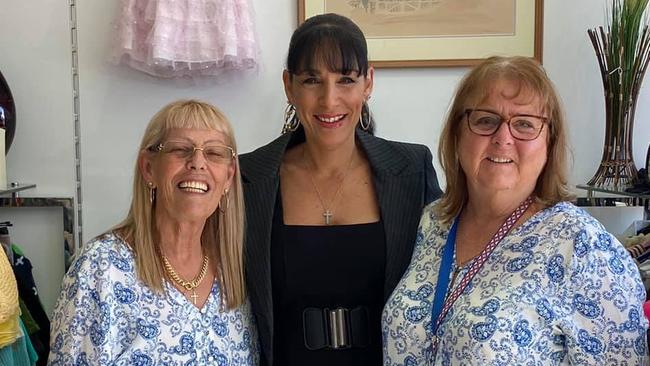 Australian Anti-Ice Campaign op shop manager Sharon Street, founder and CEO Andre'a Simmons and volunteer Vicki Gray at the new location. Picture: Facebook.