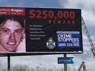 Police hoped the creation of a billboard on the Bruce Highway at Cannonvale would help solve the murder of Jay Brogden in 2007.