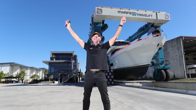 The sun came out for Tony Longhurst at the official Boatworks opening. Picture Glenn Hampson