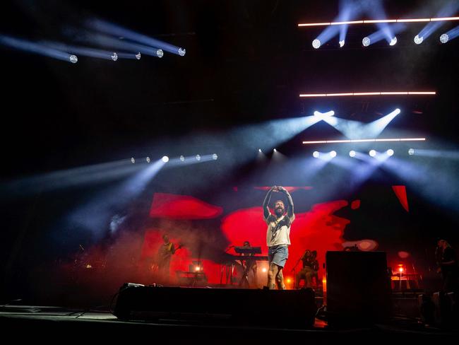 Post Malone performs at the RNA Showgrounds. Photo - Stephen Archer