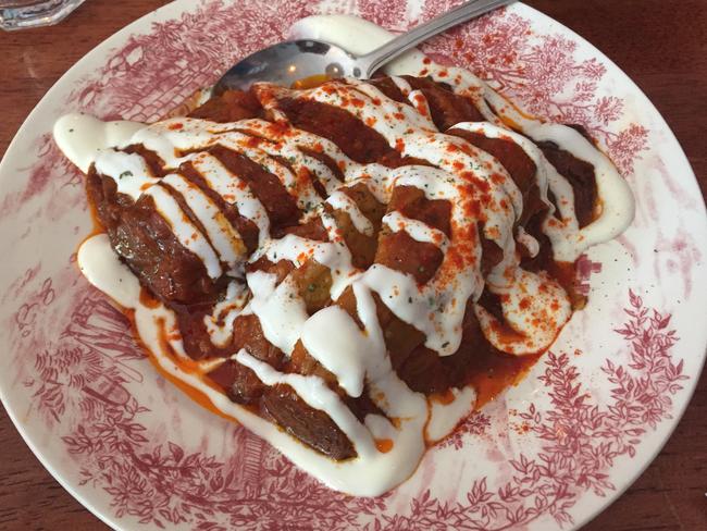 Eggplant dish at Parwana. Picture: supplied