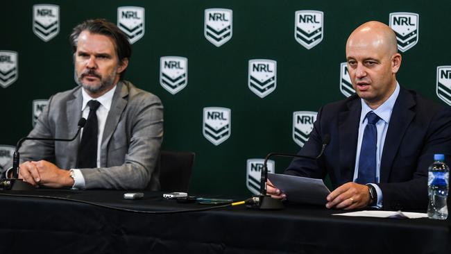 Nick Weeks and Todd Greenberg have to draw a line. (AAP Image/Brendan Esposito)