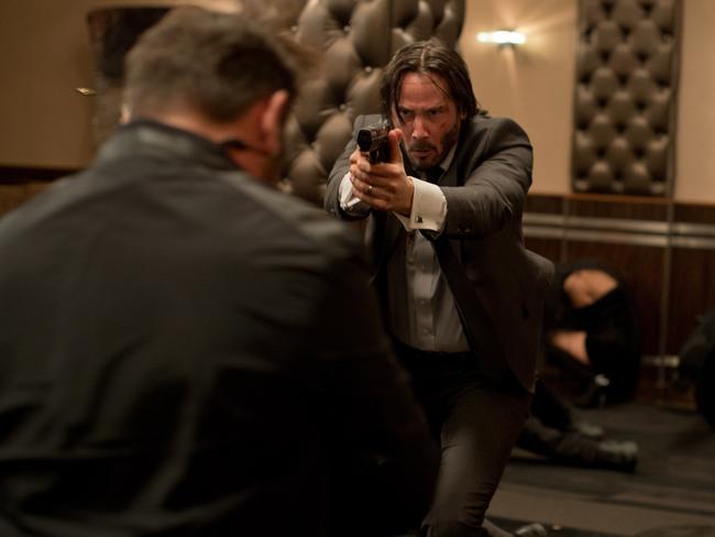 Natural born killer sparked out of retirement ... Keanu Reeves as John Wick wants revenge for the death of his pupopy dog and theft of his beloved car. AP / Lionsgate / David Lee