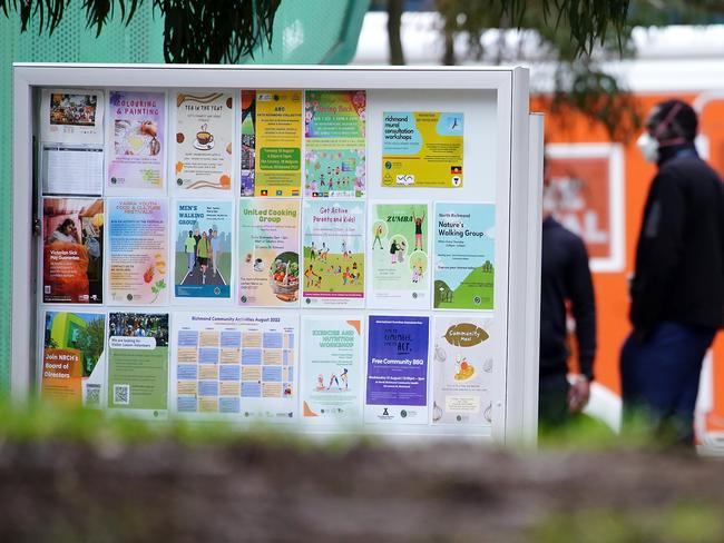 A security guard outside the North Richmond supervised injecting room. Picture: Luis Enrique Ascui