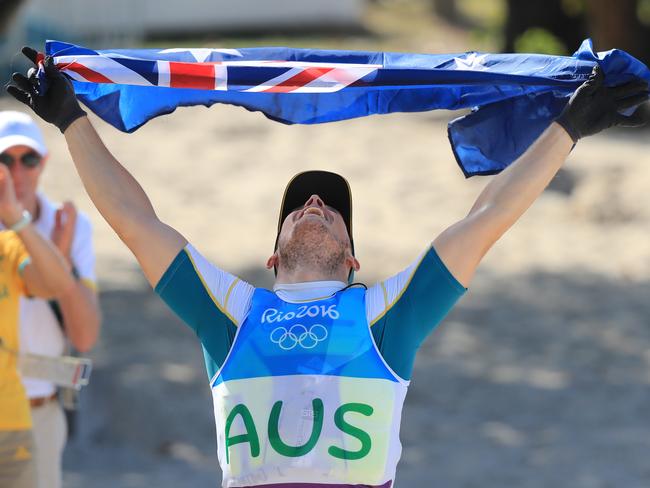 Rio Olympics 2016. Tom Burton wins Gold in the Laser Sailing. Picture: Alex Coppel