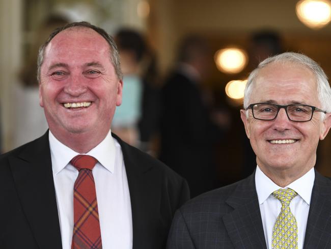 Barnaby Joyce’s baby scandal is leaving more and more questions for Malcolm Turnbull to answer. Picture: AAP Image/Lukas Coch