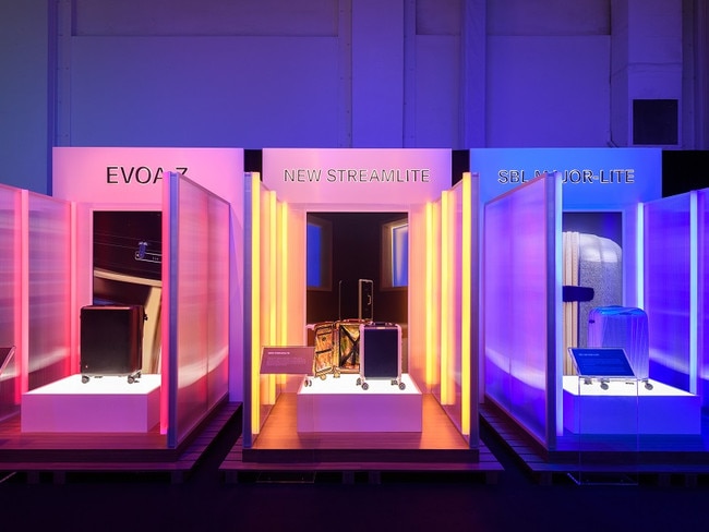 The heritage luggage brand unveiled three new global collections at the event: the Evoa Z, SBL Major-Lite and New Streamlite. Picture: Supplied