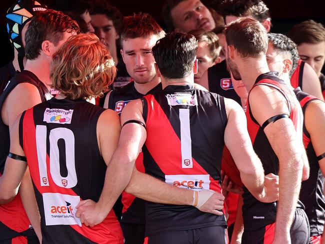 Bloods players during the Round 11 SANFL match between West Adelaide and Glenelg FC at Richmond Oval in Adelaide, Sunday, June 23, 2024. (SANFL Image/David Mariuz)