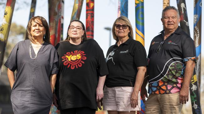 The ACT's Aboriginal and Torres Strait Islander Elected Body deputy chair Paula McGrady, left, chair Jo Chivers, Tanya Keed and Maurice Walker. Picture: Martin Ollman