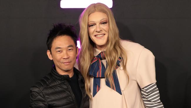 James Wan and Jason Blum at the premiere of M3GAN in Hollywood last month. Picture: Alex J. Berliner/ABImages