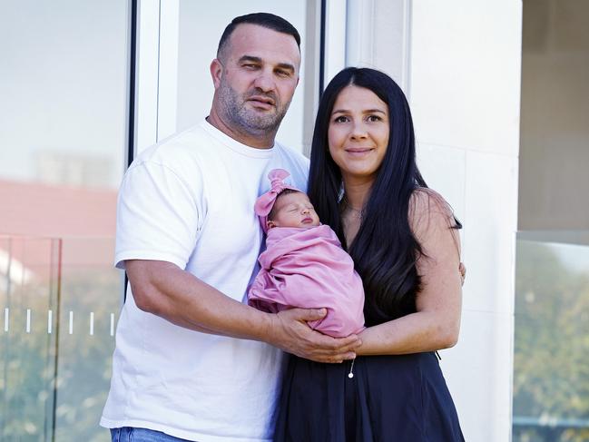 Danny and Leila Abdallah have described their baby as their “new gift from above:. Picture: Sam Ruttyn