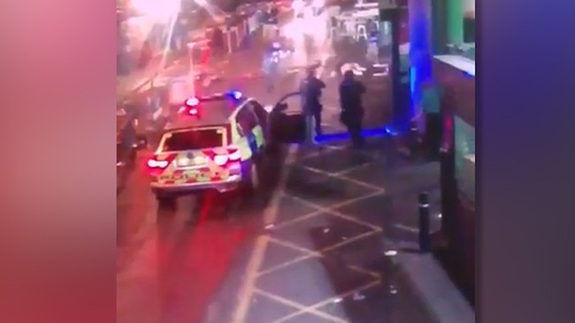 The moment the London attackers are shot dead by police.