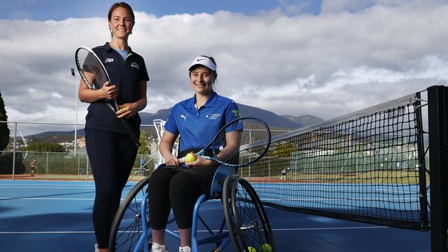 Maddy with coach Alyssa Hibberd. Picture: Nikki Davis-Jones