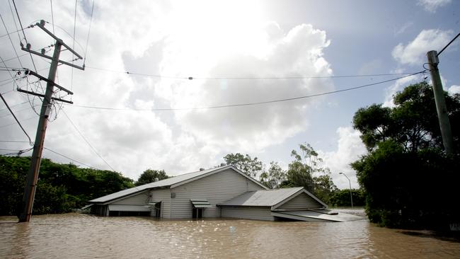 Only the roofs of some houses in Park Rd, Fairfield could be seen.