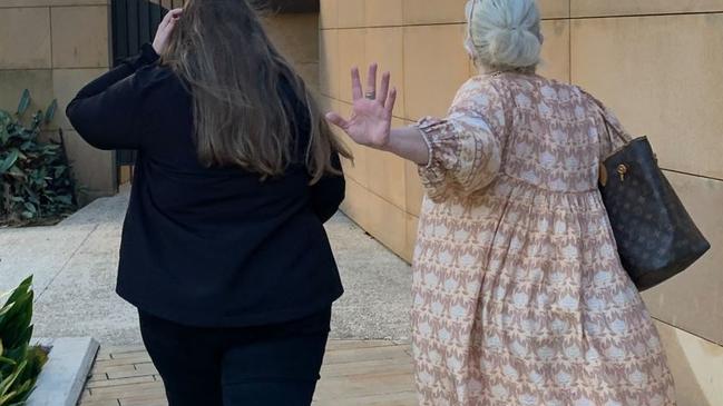 Melanie Cox (right) leaves Coffs Harbour Courthouse back in 2022.