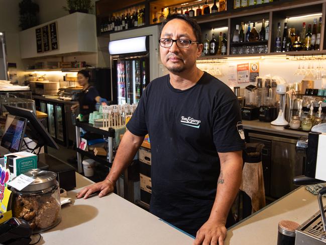 Cafe owner Sunil Shrestha. Picture: Julian Andrews