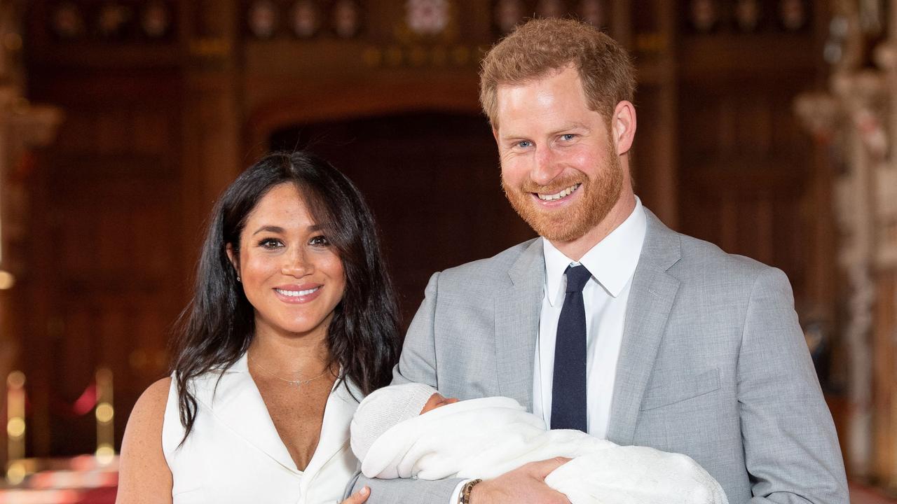 Harry and Meghan with newborn Archie. Picture: Dominic Lipinski/Pool/AFP