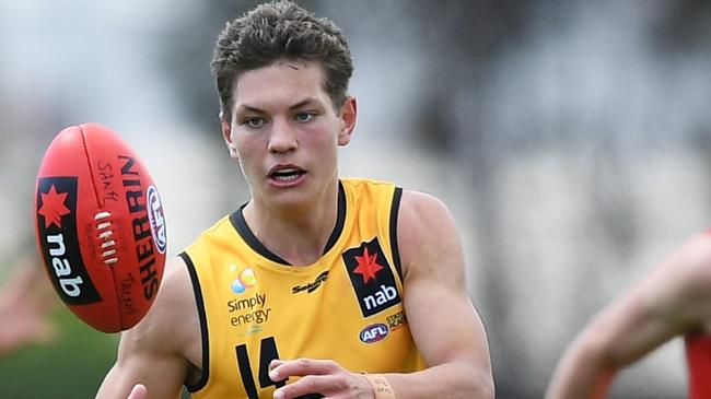 Melbourne picked up Taj Woewodin late in the draft. Picture: Mark Brake/AFL Photos/via Getty Images