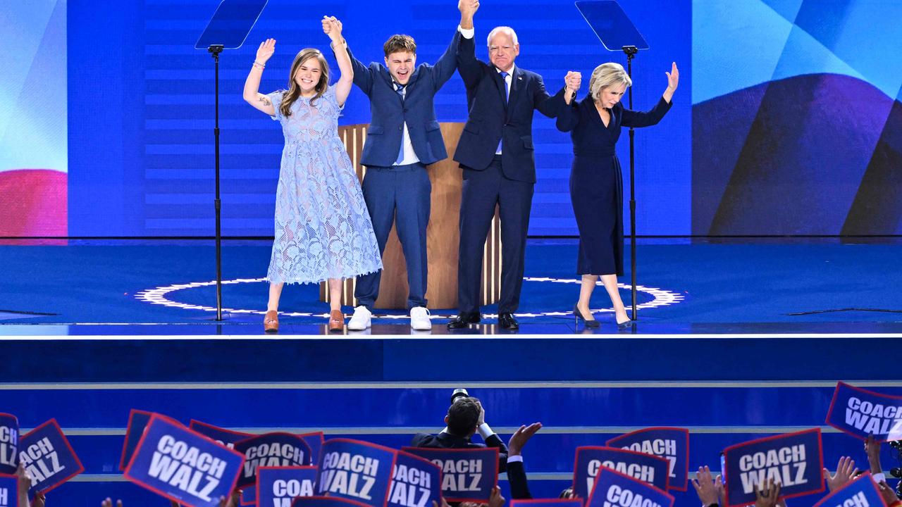 Tim Walz’s speech was the keynote address for the third day of the DNC. (Photo by Mandel NGAN / AFP)