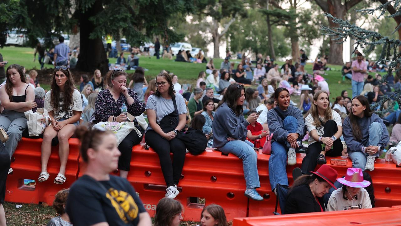 People outside the G listening to Taylor swift at her first concert. Mark Stewart