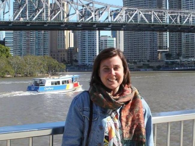 Italian au pair Michela Marchisio poses  in front of Brisbane's Story Bridge.