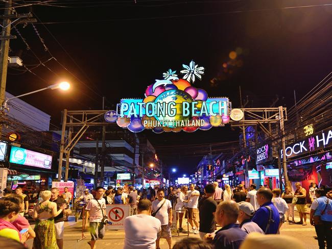 Patong, Phuket Province, Thailand. Patong bar street sign in night. here is the most famous the nightlife hotspot in the Phuket islacredit: iStockescape24 october 2021kendall hill.