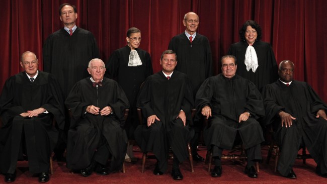 The US Supreme Court. Justice Scalia, third from the right, died this year.