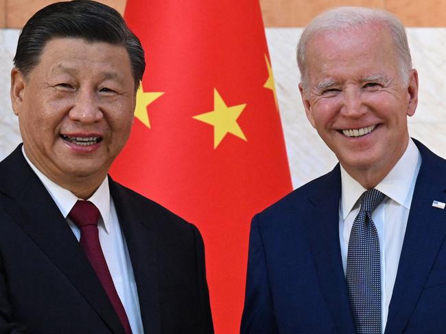 (FILES) US President Joe Biden (R) and China's President Xi Jinping (L) shake hands as they meet on the sidelines of the G20 Summit in Nusa Dua on the Indonesian resort island of Bali on November 14, 2022. US President Joe Biden and Chinese President Xi Jinping are expected to meet on November 15 in San Francisco in what will be the rival powers' first summit in a year, informed sources said on November 8, 2023. The two sides have not formally announced the date but have made arrangements to hold the meeting on the sidelines of the upcoming Asia-Pacific Economic Cooperation summit, which the United States is hosting, according to a US official and a Washington-based diplomat, both speaking on condition of anonymity. (Photo by SAUL LOEB / AFP)