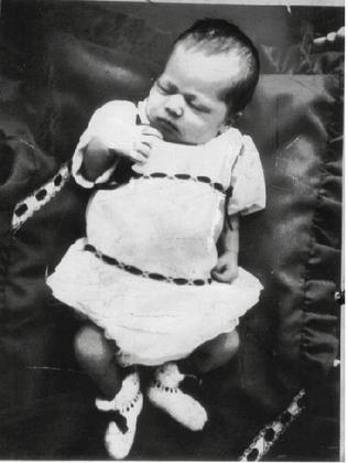 Azaria Chamberlain, nine weeks old, was killed by a dingo in 1980.