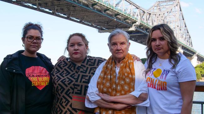 Bridget Cama, left, Megan Davis, Pat Anderson and Allira Davis at Friday’s Uluru Youth ambassador launch in Brisbane.