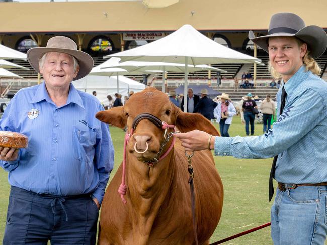 Geoff Beattie with his grandson Hayden Beattie at the EKKA Showgrounds, Friday, August 9, 2024 - Picture: Richard Walker